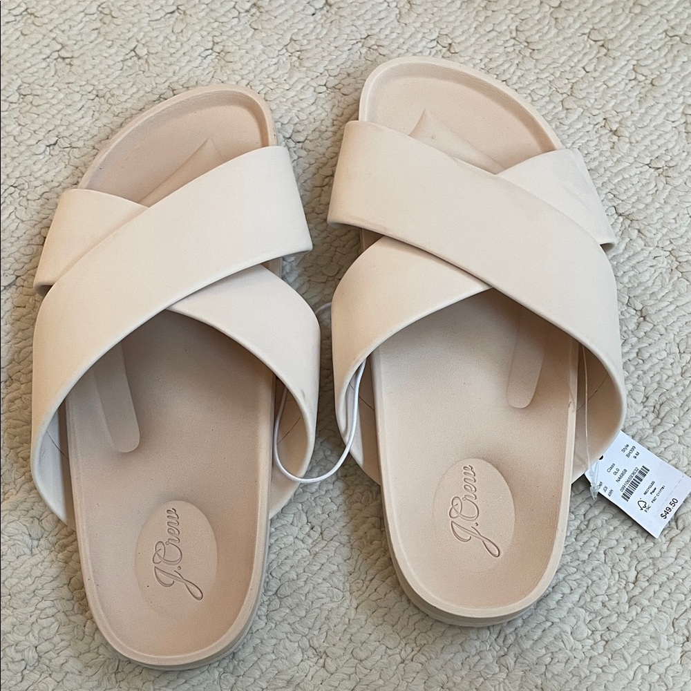 J. Crew Women's Beige Slide Sandals
